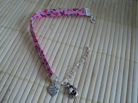 Bracelet "Liberty" dauphin/coeur "made with love" argenté